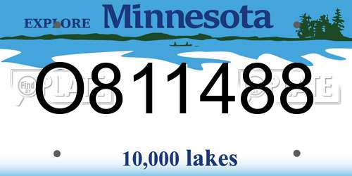 O811488 Minnesota License Plate