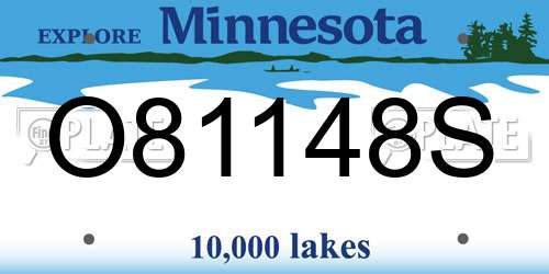 O81148S Minnesota License Plate