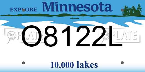 O8122L Minnesota License Plate