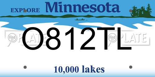 O812TL Minnesota License Plate