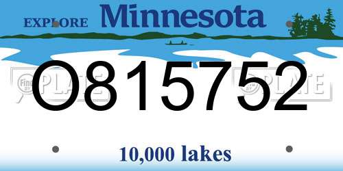 O815752 Minnesota License Plate