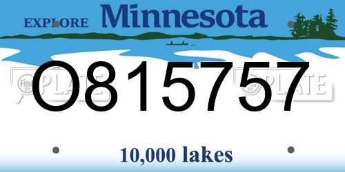 O815757 Minnesota License Plate