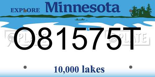 O81575T Minnesota License Plate