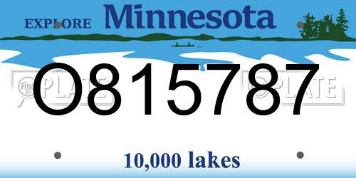 O815787 Minnesota License Plate