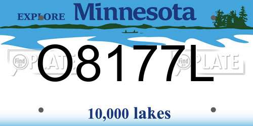 O8177L Minnesota License Plate