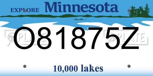O81875Z Minnesota License Plate