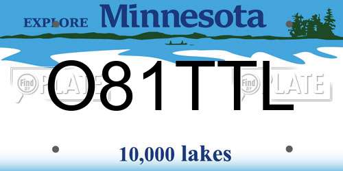 O81TTL Minnesota License Plate