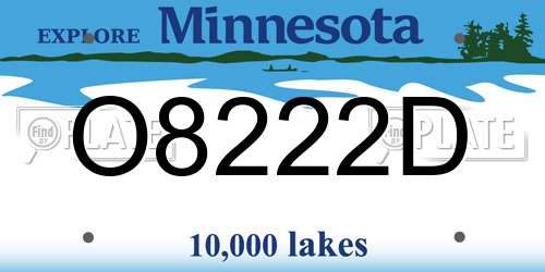 O8222D Minnesota License Plate