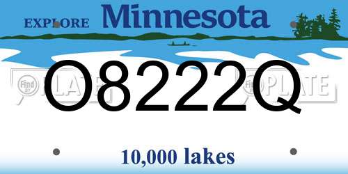 O8222Q Minnesota License Plate
