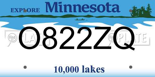 O822ZQ Minnesota License Plate