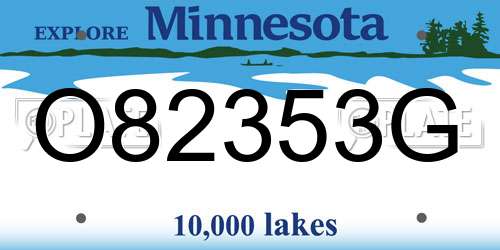 O82353G Minnesota License Plate