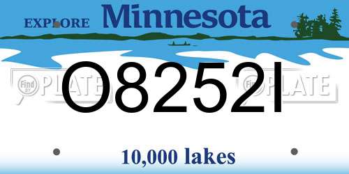 O8252I Minnesota License Plate