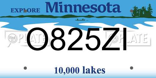 O825ZI Minnesota License Plate
