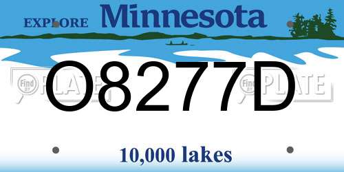 O8277D Minnesota License Plate