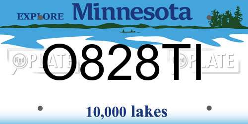 O828TI Minnesota License Plate