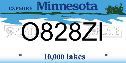 O828ZI Minnesota License Plate