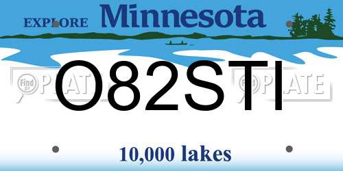 O82STI Minnesota License Plate