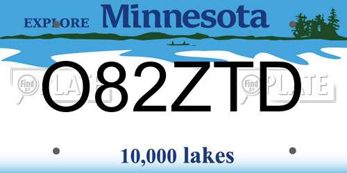 O82ZTD Minnesota License Plate