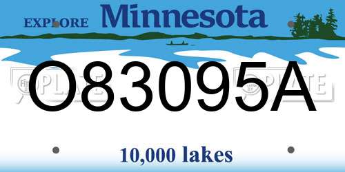 O83095A Minnesota License Plate