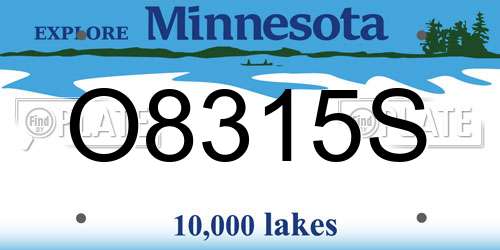 O8315S Minnesota License Plate