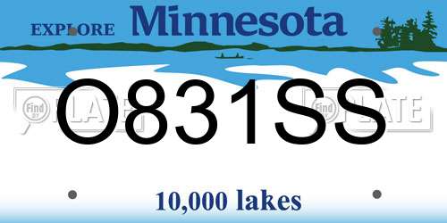O831SS Minnesota License Plate