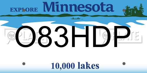 O83HDP Minnesota License Plate