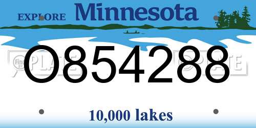 O854288 Minnesota License Plate