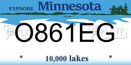 O861EG Minnesota License Plate