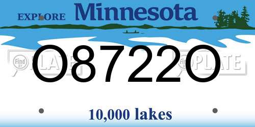 O8722O Minnesota License Plate