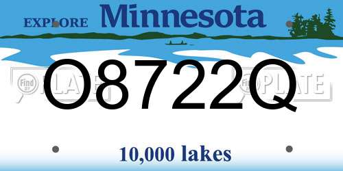 O8722Q Minnesota License Plate