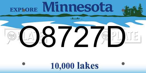 O8727D Minnesota License Plate