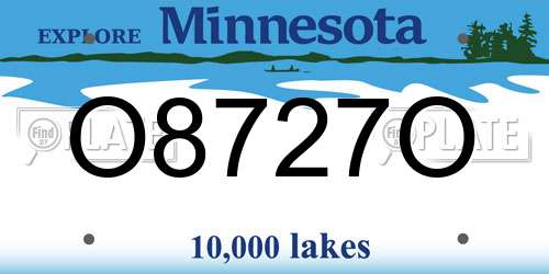 O8727O Minnesota License Plate