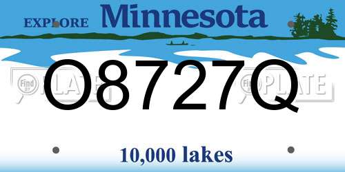 O8727Q Minnesota License Plate