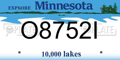O8752I Minnesota License Plate