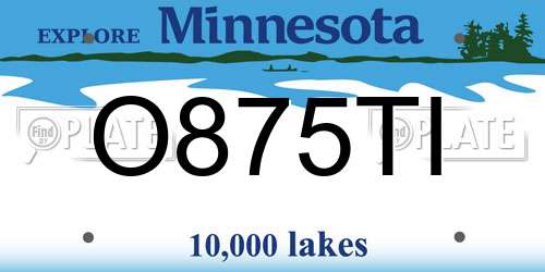 O875TI Minnesota License Plate