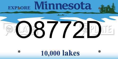 O8772D Minnesota License Plate