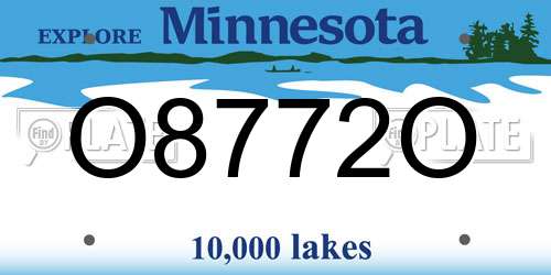 O8772O Minnesota License Plate