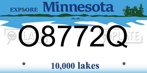 O8772Q Minnesota License Plate