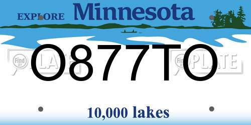 O877TO Minnesota License Plate