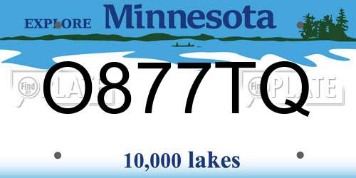 O877TQ Minnesota License Plate
