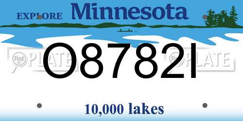 O8782I Minnesota License Plate