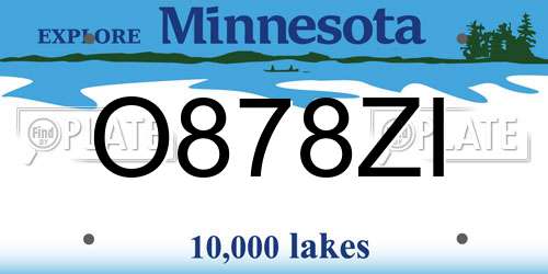 O878ZI Minnesota License Plate