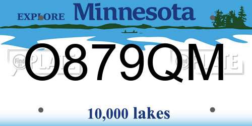 O879QM Minnesota License Plate