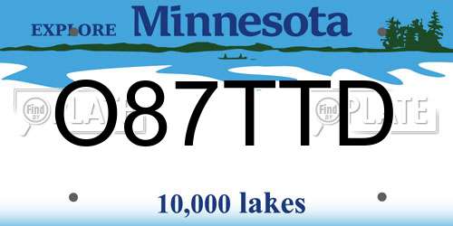 O87TTD Minnesota License Plate