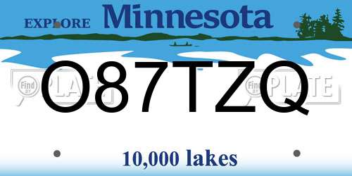 O87TZQ Minnesota License Plate