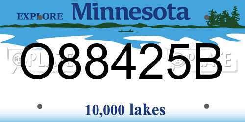 O88425B Minnesota License Plate