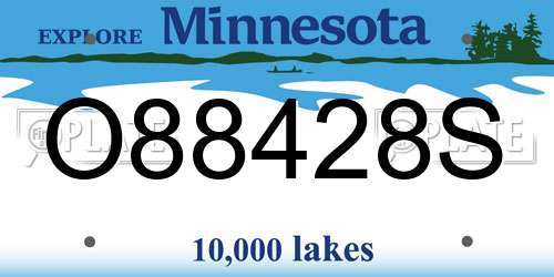 O88428S Minnesota License Plate