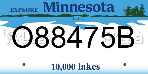 O88475B Minnesota License Plate