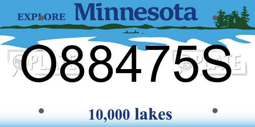O88475S Minnesota License Plate