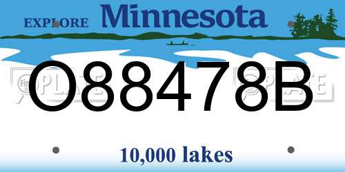O88478B Minnesota License Plate